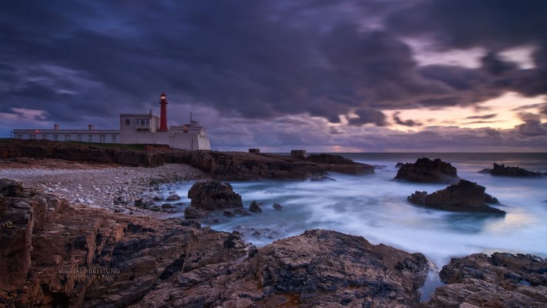wonderful lighthouse on a portuguese coast