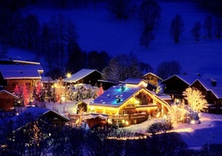 christmas in a mountain village in france