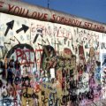 Remnant of The Berlin Wall with Graffiti
