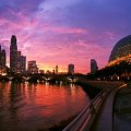 singapore waterfront at sundown