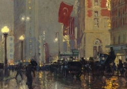 Charles Hoffbauer _ Times Square at Night