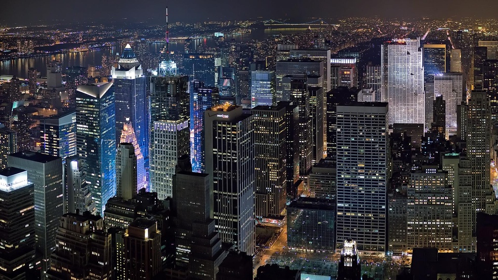 fantastic new york city panorama at night