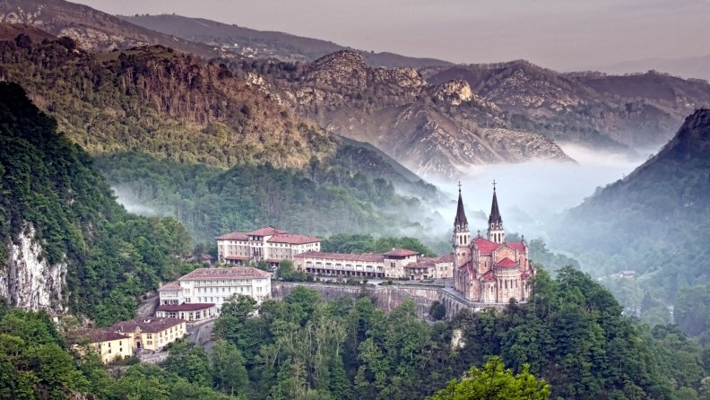 superb monastery at covadonga spain