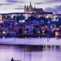 cathedral above a river in prague