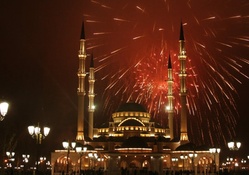 Mosque Fireworks Eid