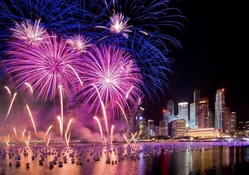 fantastic fireworks in the bay