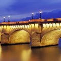 beautiful lit arched bridge