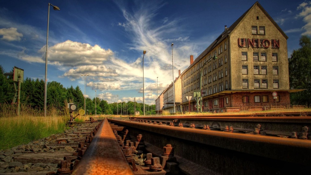 old train station in germany hdr