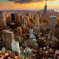 sunset on new york city