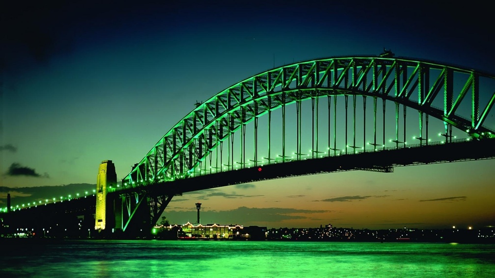 wonderful bridge in green light