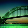wonderful bridge in green light