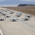 an air wing of f_16 falcons on a runway