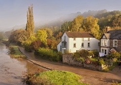 rural house along a river