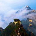 the great wall under clouds