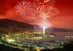 fireworks over monte carlo marina