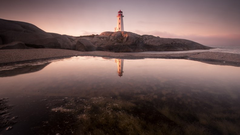 reflection of a lighthouse