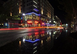late night street after a rain shower