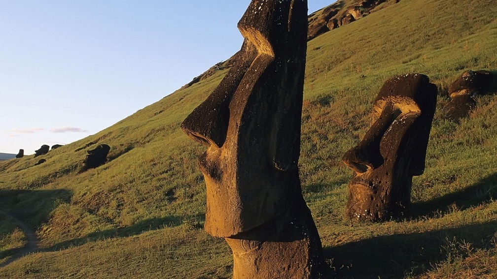 moai statues on easter island chile