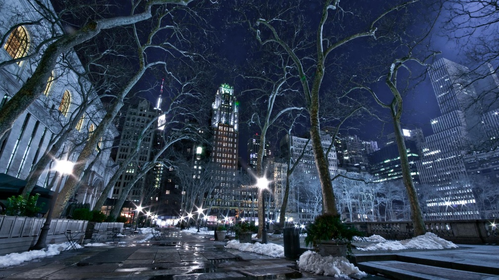 new york city on a winter night