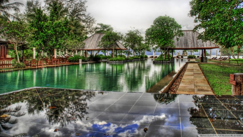 fabulous pool in a malaysia resort hdr