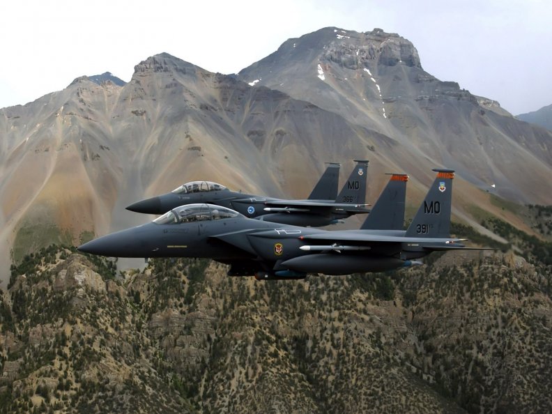 aircraft over the mountains