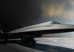 stealth Fighter on a runway