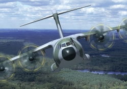 c130 hercules over a forest