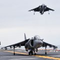 AV_8B Harriers land and take off from USS Boxer