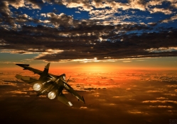 Jet In Sunset