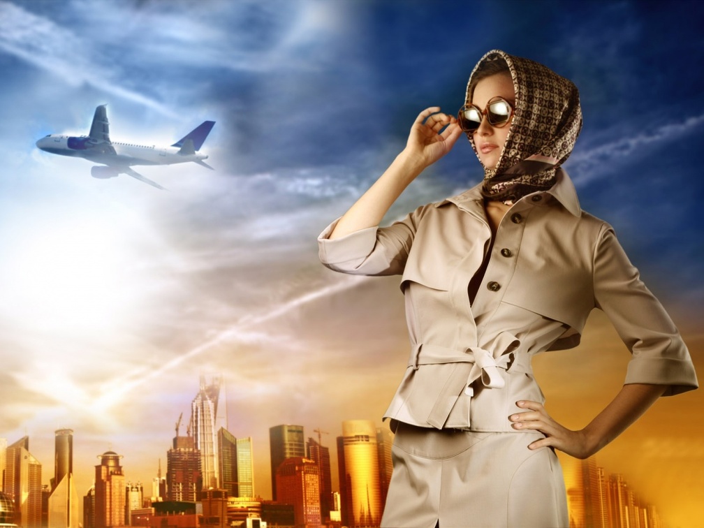 woman and plane 