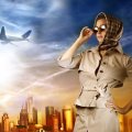 woman and plane 