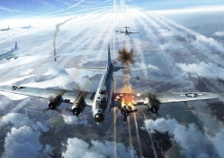 B_17 Bomber Squadron Painting 