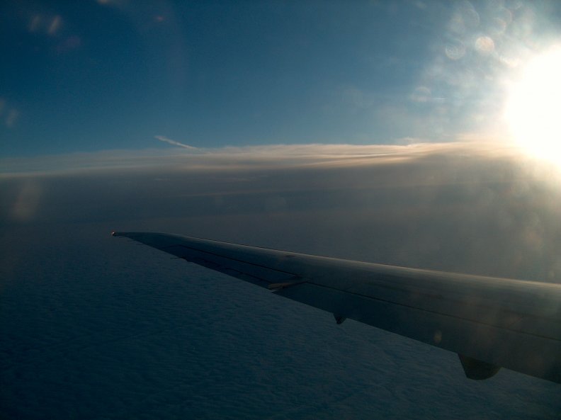 Plane Wing at Sunrise