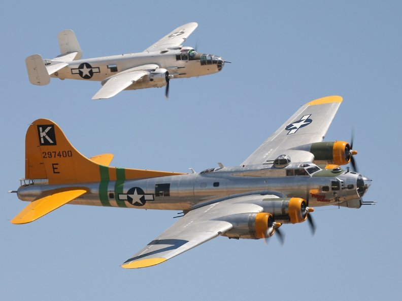 B_17G Flying Fortress and B25J Mitchell