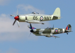 Seafury and Spitfire