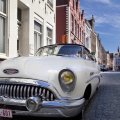 vintage car on a european street