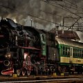 vintage steam train hdr