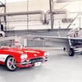 '58 Corvette with WWII Planes in Background