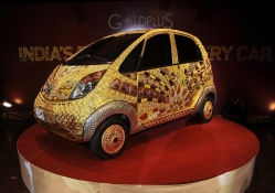 Nano Car Adorned With Gold Silver And Gemstones