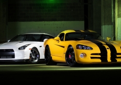 dodge viper and gtr cars