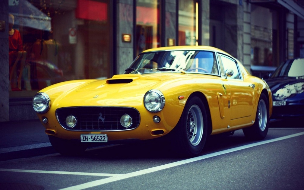 Vintage Ferrari yellow