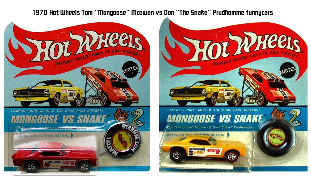 1970 Hot Wheels Mongoose Vs Snake Funnycars
