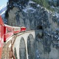 train to a tunnel in the alps