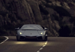 Black Lamborghini Reventon At Night