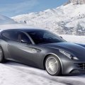 gray Ferrari FF on snowy road