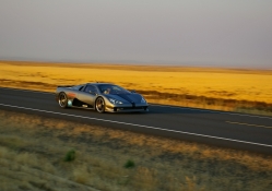 super car at sunset
