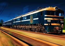 fantastic electric train in motion