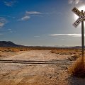 railroad crossing in the middle of nowhere