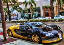yellow and black bugatti hdr
