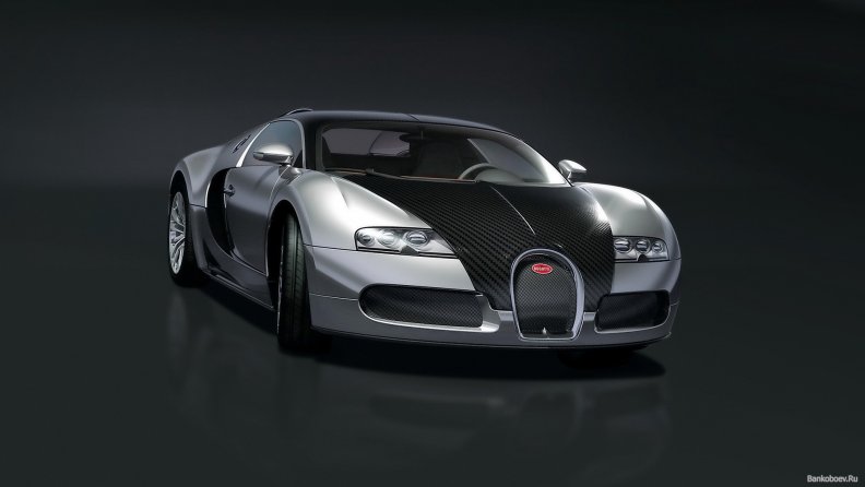 Bugatti Veyron on a black background